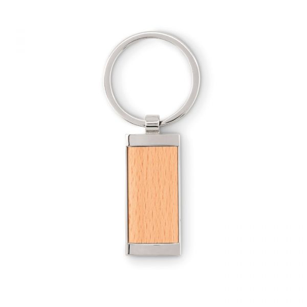 Porte-clés rectangle bois/zinc